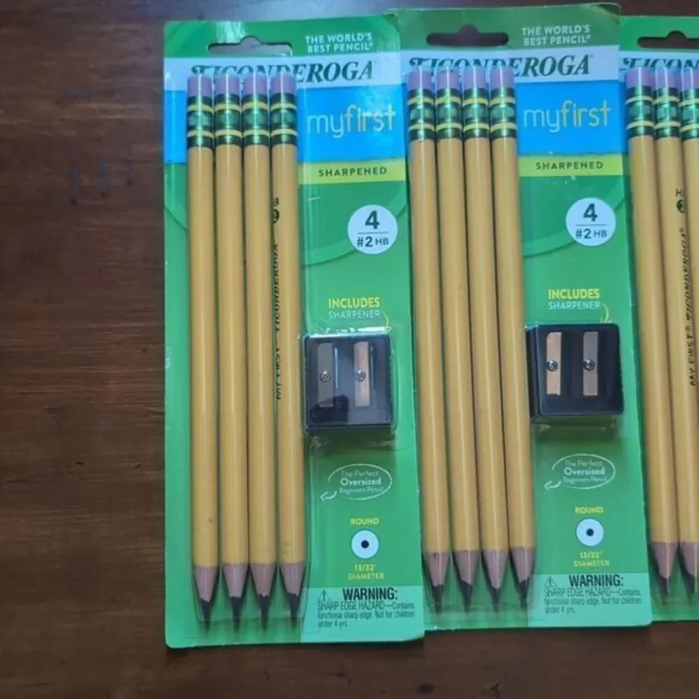 Ticonderoga My First Pencil #2 HB 4 Count W/ Sharpener 33309 LOT OF 3‎ New